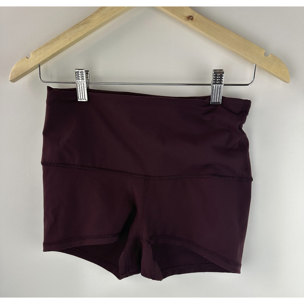 Lululemon Boogie Short Roll Down Full-On Luon Bordeaux Drama Berry Maroon Size 8 - Picture 8 of 16